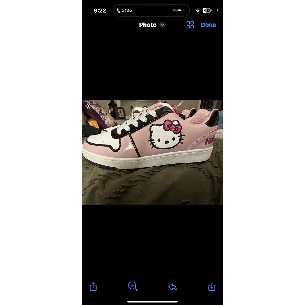 Hello Kitty by Sanrio Womens Pink Casual Court Sneakers Size 10 Kawaii Cat Cute